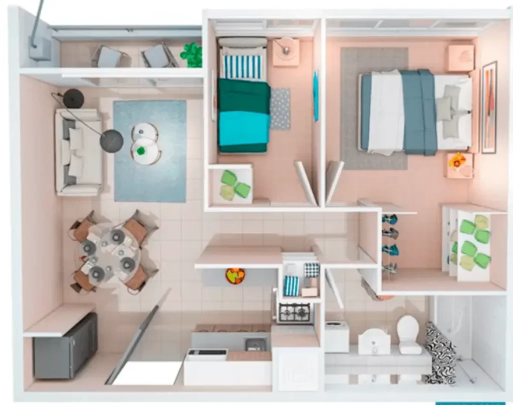 Departamento planta 2d1b 37 m2 en Independencia venta con bono pie