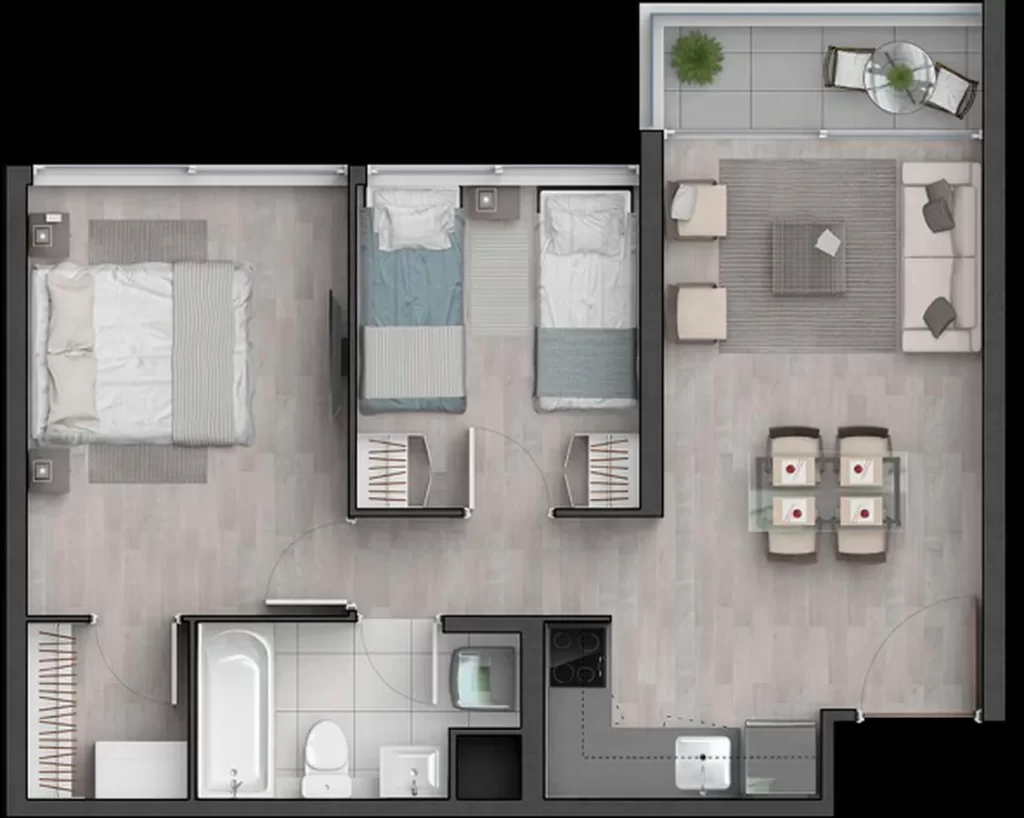 Departamento 2 grande 1 baño 51,5 m2 totales venta con bono pie y tasa rebajada