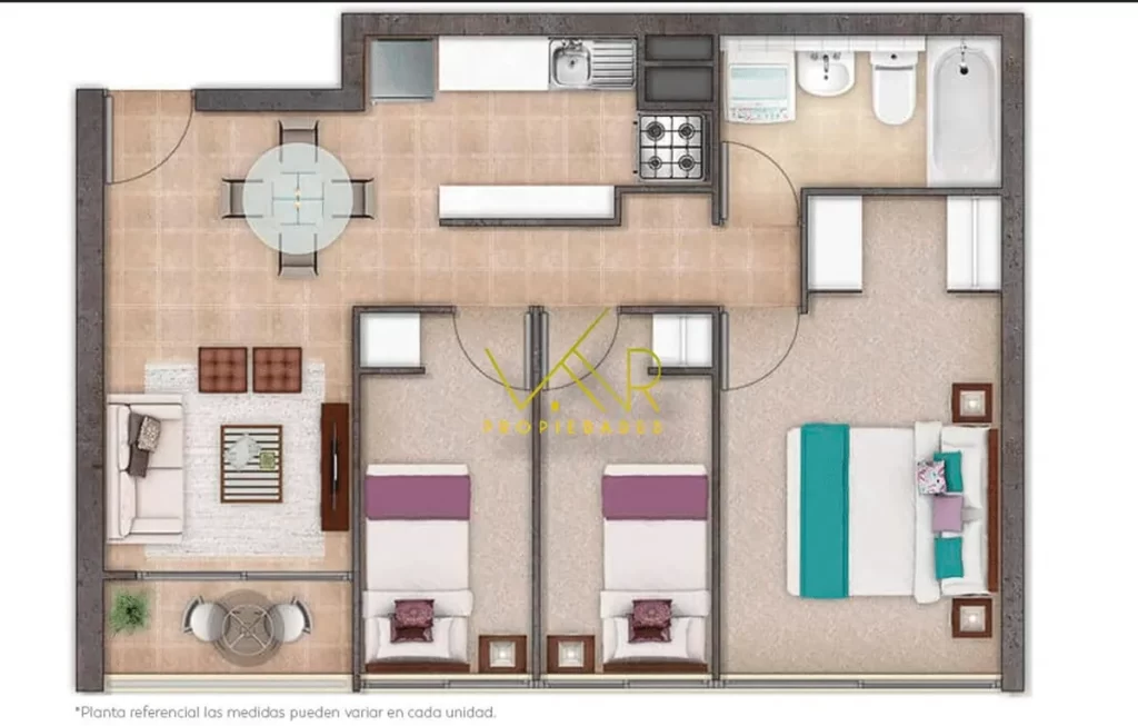 Departamento Quinta Normal 3D1B 49 M2 venta con bono pie