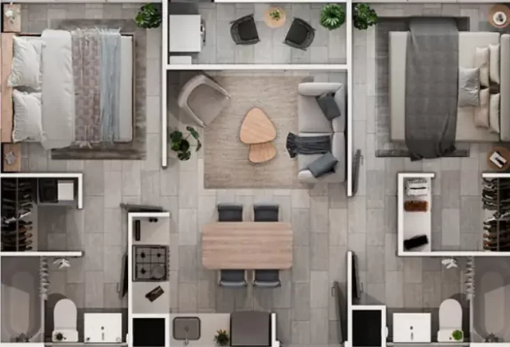 Departamento Mariposa 45 m2 2D2B grndes espacioc venta con biono pie Varpropiedades