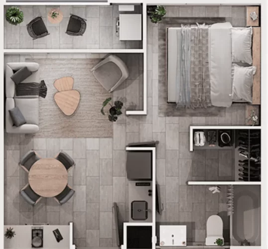 Departamento 1d1b 32 m2 con balcon conexion lavadora en baño