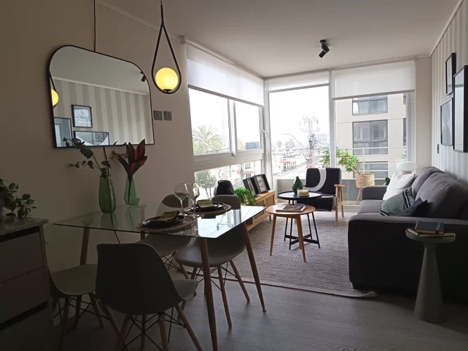 Living comedor Departamento1 domiitorio 1 baño en La Florida entrega inmediata compra con auyuda para el pie