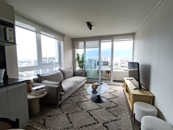 Living comedor vista balcon venta La Florida metro Mirador