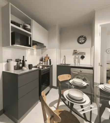 04-cocina-anoblada-gran espacio-muebles-colgante-departamento-en-venta-quinta-normal-con-bono-pie