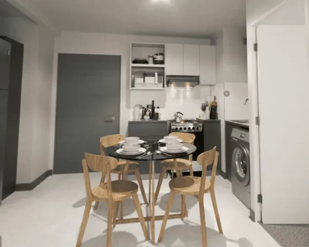 Comedor gran espacio y entrada principal departamento venta con bono pie en Quinta Normal