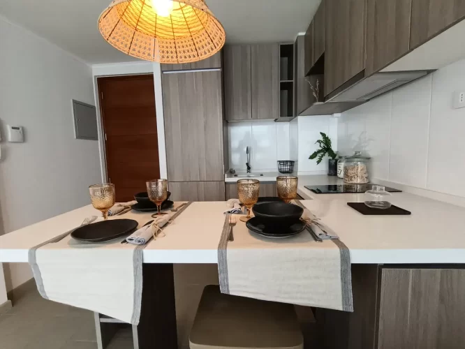 Cocina y entarad departamento en venta Macul metro Carlos Valdovinos