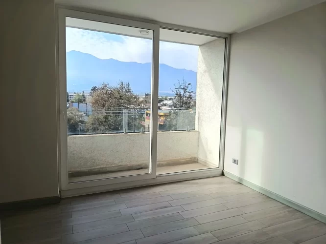 Dormitorio principal, cama 2 dos plazas departamento en venta, Macul, bono pie, 3D2B