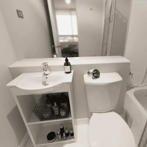 Baño conexion labadora departamento venta con bono pie en Quinta Normal