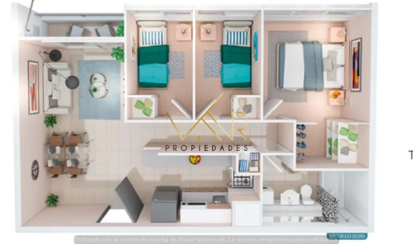 Departamento en San Joaquín, entrega inmediata. Venta con biono pie